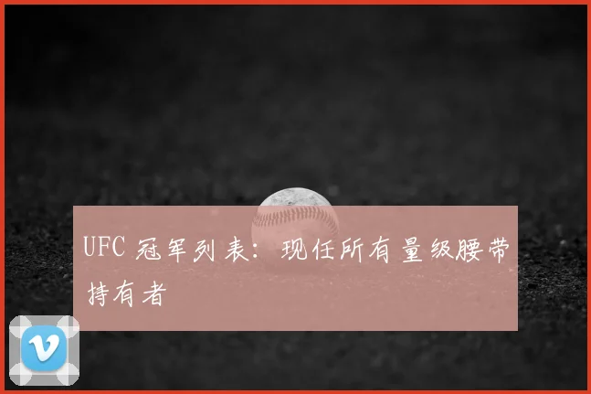 UFC 冠军列表:现任所有量级腰带持有者